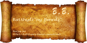 Batthyány Bennó névjegykártya